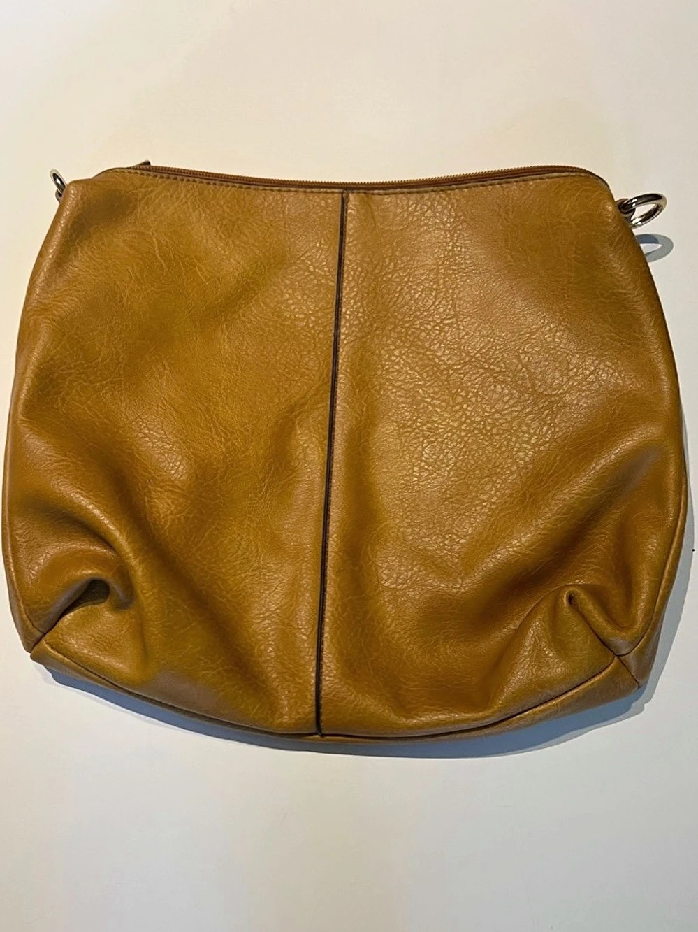 Leather clutch pouch, caramel brown